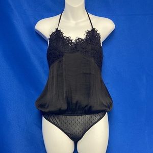 Free People Black Lace Bodysuit (951)